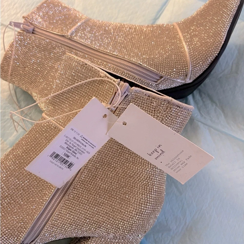 New- Elegant shiny rhinestone Sexy Ankle Boots  2025 Season - Picture 11 of 12